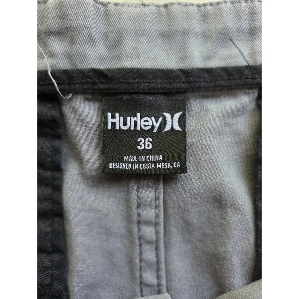 Hurley Men’s Gray Shorts Size 36 Flat Front Casual Golf Walking 8